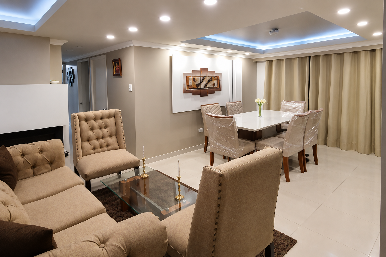 Reforma integral de salón y vivienda realizada por Pladezco en Alicante